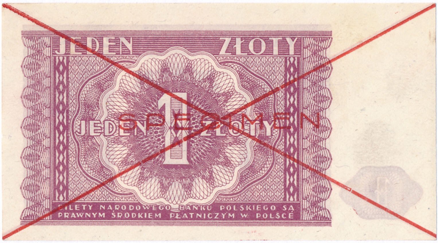 Banknot. 1 złoty 1946 SPECIMEN